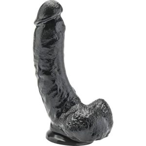 DILDO GET REAL PRETO DE 20 CM COM TESTÍCULOS