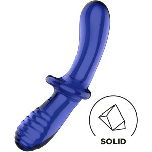 DILDO SATISFYER DOUBLE CRYSTAL | AZUL - Image 4