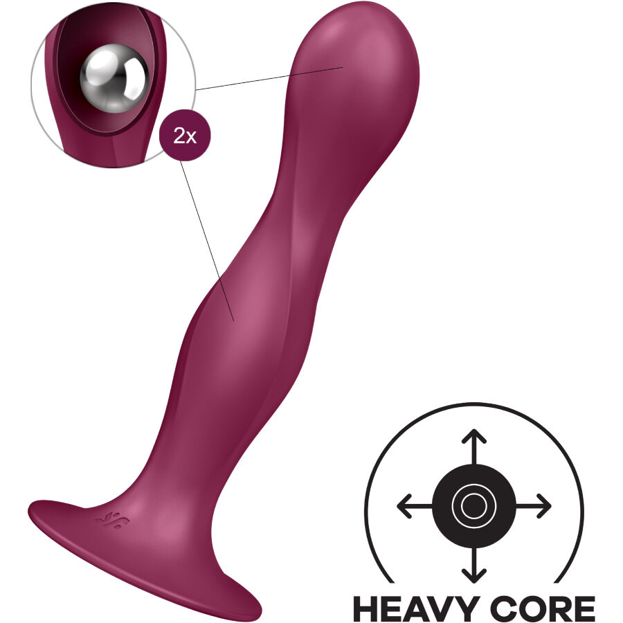 DILDO CINÉTICO SATISFYER DOUBLE BALL-R | VERMELHO