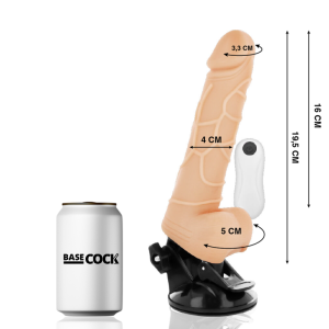 BASECOCK - VIBRADOR REALISTA COM COMANDO NATURAL COM TESTÍCULOS 19,5CM - Image 3