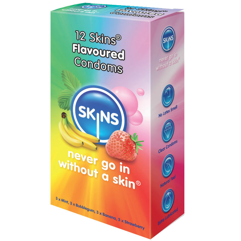 PRESERVATIVOS SKINS (VÁRIOS SABORES) | 12 UNIDADES
