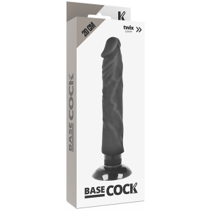 BASECOCK - VIBRADOR REALÍSTICO BASECOCK 2-1 PRETO 20 CM - Image 5