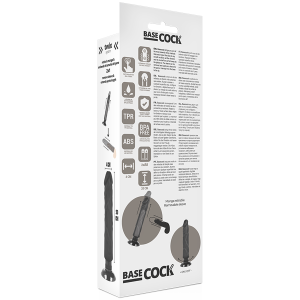 BASECOCK - VIBRADOR REALÍSTICO BASECOCK 2-1 PRETO 20 CM - Image 4