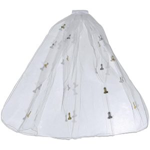 KHEPER GAMES - VÉU DE CASAMENTO COM DETALHES DE PÉNIS DOURADOS - Image 1