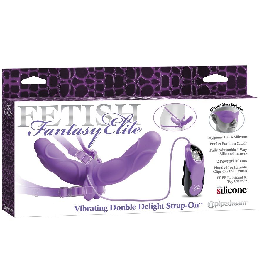 ARNÊS DUPLO VIBRATÓRIO FETISH FANTASY ELITE (LILÁS) | 11,5 CM