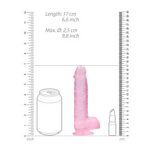 DILDO REALISTA COM TESTÍCULOS CRYSTAL CLEAR 6 /15 CM ROSA REALROCK - Image 6