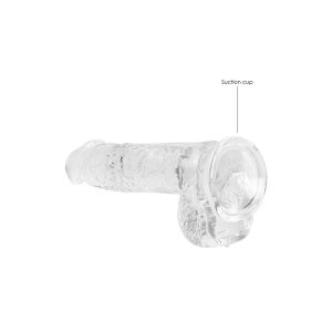 DILDO REALISTA COM TESTÍCULOS CRYSTAL CLEAR 6 /15 CM TRANSPARENTE REALROCK - Image 5