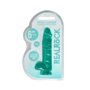 DILDO REALISTA COM TESTÍCULOS CRYSTAL CLEAR 6 /15 CM VERDE REALROCK - Image 2