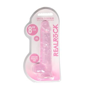 DILDO REALISTA COM TESTÍCULOS CRYSTAL CLEAR 8 /21 CM ROSA REALROCK - Image 1