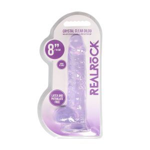 DILDO REALISTA COM TESTÍCULOS CRYSTAL CLEAR 8 /21CM ROXO REALROCK - Image 2