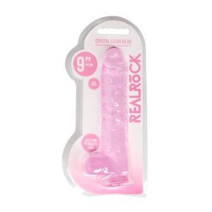 DILDO REALISTA COM TESTÍCULOS CRYSTAL CLEAR 9 /23 CM ROSA REALROCK - Image 2