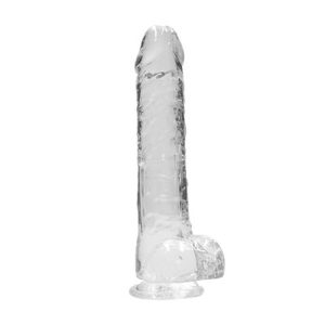DILDO REALISTA COM TESTÍCULOS CRYSTAL CLEAR 9 /23CM TRANSPARENTE REALROCK - Image 7