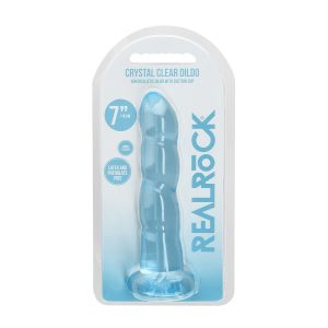 DILDO NON-REALISTIC CRYSTAL CLEAR 7 /17 CM AZUL REALROCK - Image 1