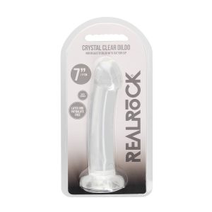 DILDO NON-REALISTIC CRYSTAL CLEAR 7 /17 CM TRANSPARENTE REALROCK - Image 1