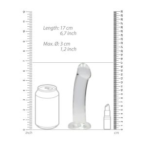 DILDO NON-REALISTIC CRYSTAL CLEAR 7 /17 CM TRANSPARENTE REALROCK - Image 5