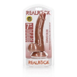 DILDO REALISTA COM TESTÍCULOS CURVED 7 /18CM REALROCK - Image 1