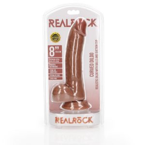 DILDO REALISTA COM TESTÍCULOS CURVED 8 /20,5 CM REALROCK - Image 1