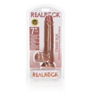DILDO REALISTA COM TESTÍCULOS STRAIGHT 7 /18 CM REALROCK - Image 1