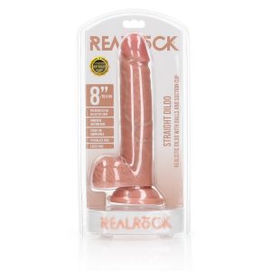 DILDO REALISTA COM TESTÍCULOS STRAIGHT 8 /20,5 CM FLESH REALROCK - Image 2