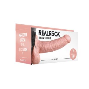STRAP-ON OCO COM TESTÍCULOS 7 /18 CM FLESH REALROCK - Image 1