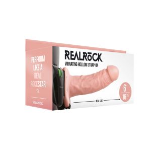 STRAP-ON OCO COM VIBRAÇÃO 6 /15,5 CM FLESH REALROCK - Image 1