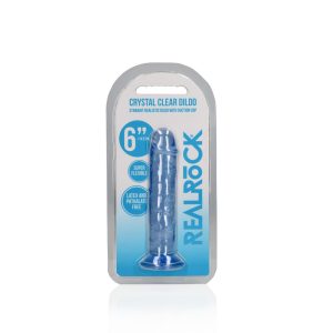 DILDO STRAIGHT REALISTIC CRYSTAL CLEAR 6 /14,5 CM AZUL REALROCK - Image 2