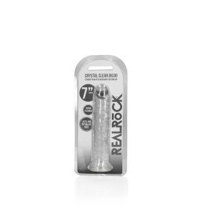 DILDO STRAIGHT REALISTIC CRYSTAL CLEAR 7 /18 CM TRANSPARENTE REALROCK - Image 1