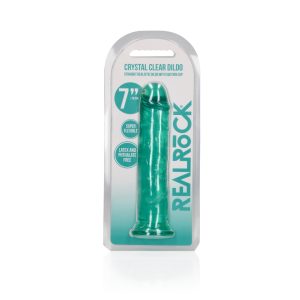 DILDO STRAIGHT REALISTIC CRYSTAL CLEAR 7 /18 CM VERDE REALROCK - Image 2