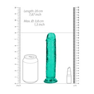 DILDO STRAIGHT REALISTIC CRYSTAL CLEAR 7 /18 CM VERDE REALROCK - Image 6