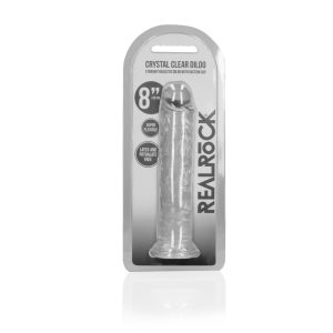 DILDO STRAIGHT REALISTIC CRYSTAL CLEAR 8 /20 CM TRANSPARENTE REALROCK - Image 2