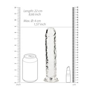 DILDO STRAIGHT REALISTIC CRYSTAL CLEAR 8 /20 CM TRANSPARENTE REALROCK - Image 6