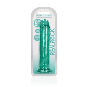 DILDO STRAIGHT REALISTIC CRYSTAL CLEAR 9 /23 CM VERDE REALROCK - Image 2