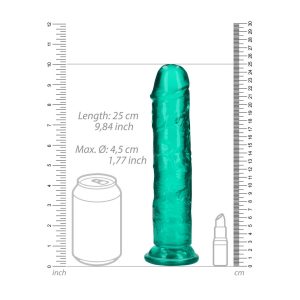 DILDO STRAIGHT REALISTIC CRYSTAL CLEAR 9 /23 CM VERDE REALROCK - Image 6