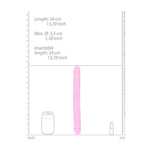 DILDO DUPLO CRYSTAL CLEAR REALISTIC DONG 13 /34 CM ROSA REALROCK - Image 4