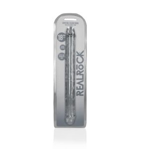 DILDO DUPLO CRYSTAL CLEAR REALISTIC DONG 18 /45 CM TRANSPARENTE REALROCK - Image 1