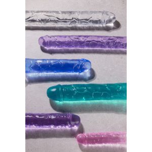 DILDO DUPLO CRYSTAL CLEAR REALISTIC DONG 18 /45 CM TRANSPARENTE REALROCK - Image 3