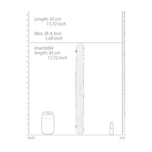 DILDO DUPLO CRYSTAL CLEAR REALISTIC DONG 18 /45 CM TRANSPARENTE REALROCK - Image 5