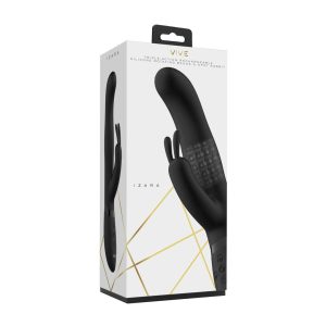 VIBRADOR IZARA ROTATING BEADS RABBIT BLACK VIVE - Image 1