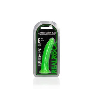 DILDO SLIM REALISTIC DILDO GLOW IN THE DARK 6'' / 15,5 CM REALROCK - Image 1