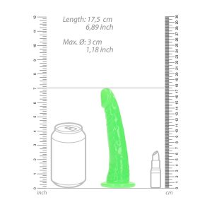 DILDO SLIM REALISTIC DILDO GLOW IN THE DARK 6'' / 15,5 CM REALROCK - Image 6