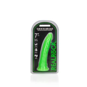 DILDO SLIM REALISTIC DILDO GLOW IN THE DARK 7'' / 18 CM REALROCK - Image 1