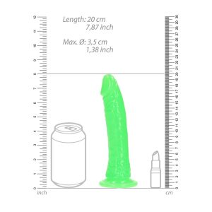 DILDO SLIM REALISTIC DILDO GLOW IN THE DARK 7'' / 18 CM REALROCK - Image 6