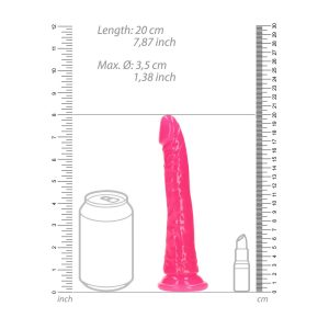 DILDO SLIM REALISTIC DILDO GLOW IN THE DARK 7'' / 18 CM ROSA REALROCK - Image 6