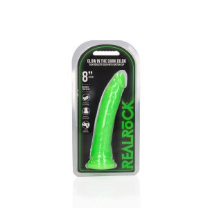 DILDO SLIM REALISTIC DILDO GLOW IN THE DARK 8'' / 20 CM REALROCK - Image 1