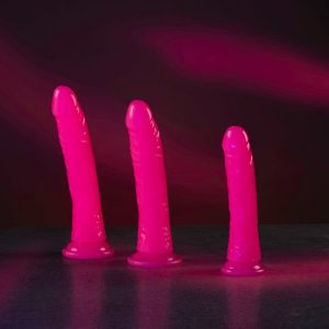 DILDO SLIM REALISTIC DILDO GLOW IN THE DARK 8'' / 20 CM ROSA REALROCK - Image 5