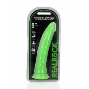 DILDO SLIM REALISTIC DILDO GLOW IN THE DARK 9'' / 22,5 CM REALROCK - Image 1