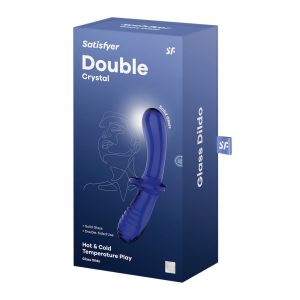 DILDO DE VIDRO DOUBLE CRYSTAL AZUL SATISFYER - Image 1