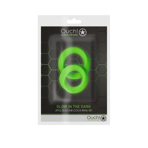 CONJUNTO DE 2 ANÉIS PARA O PÉNIS GLOW IN THE DARK OUCH! - Image 1