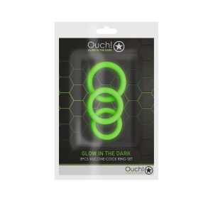 KIT DE 3 ANÉIS PARA O PÉNIS OUCH! (FLUORESCENTES) - Image 2