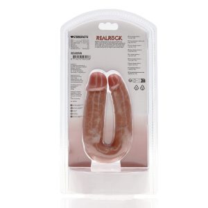 DILDO DUPLO U SHAPED DOUBLE DILDO 5 / 12,7 CM TAN REALROCK - Image 4